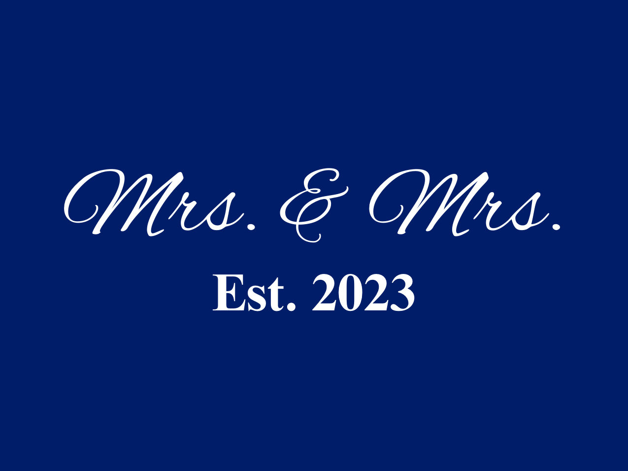 “Spouses Est. 2023” Medallion Ornament (Midnight Navy Background w/ White Font)