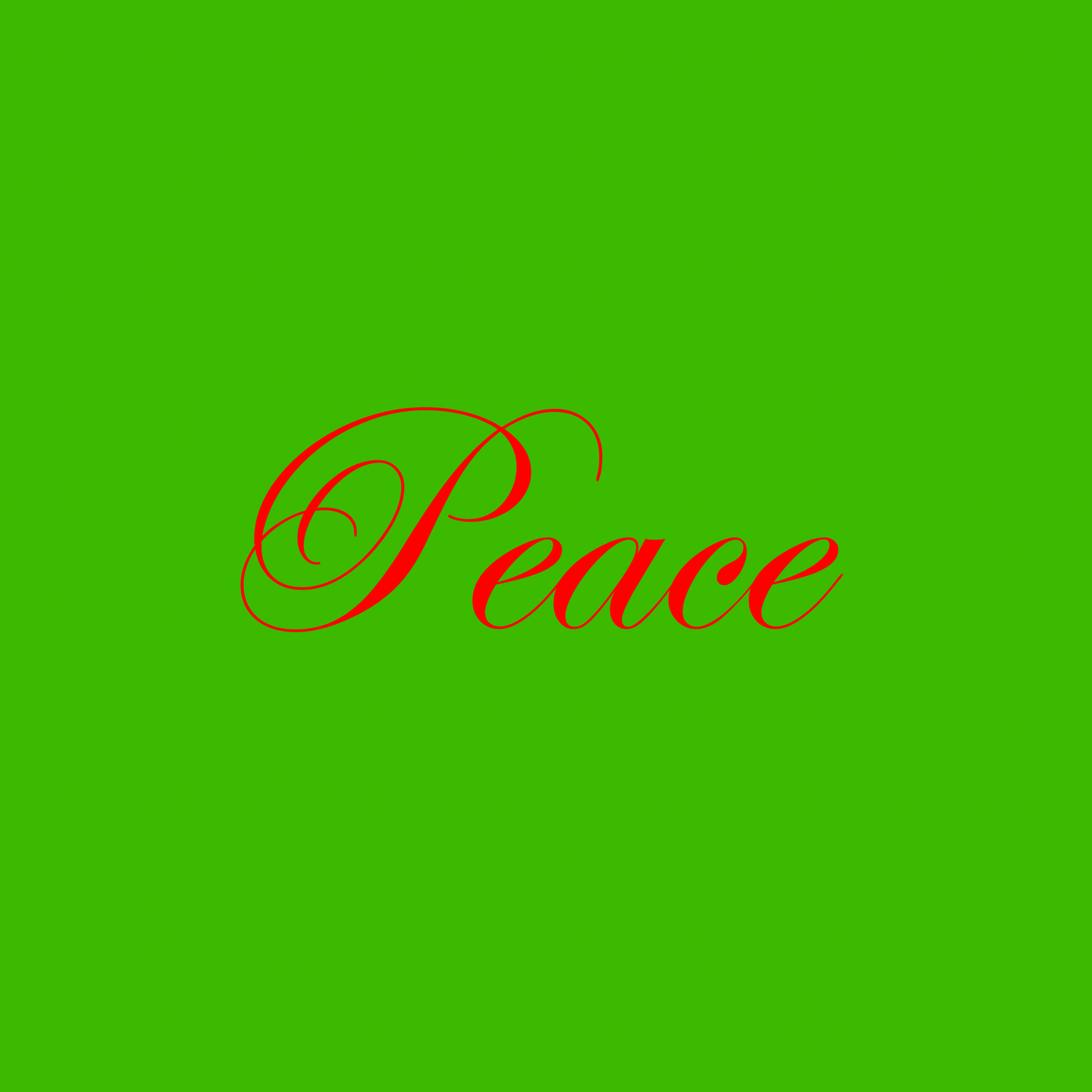 Cursive “Peace” Plate (Colored Background & Font)