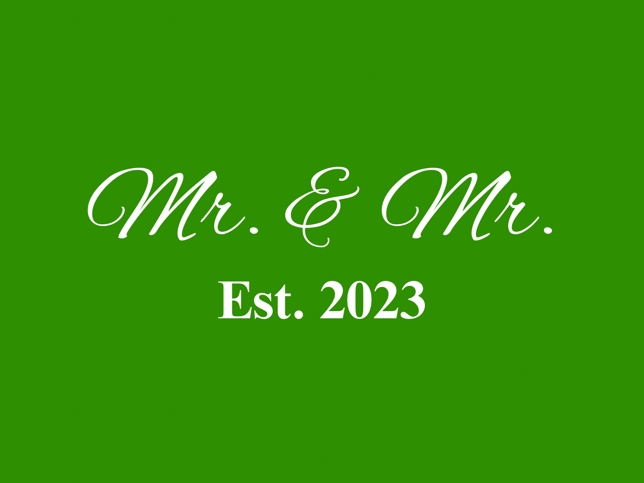 “Spouses Est. 2023” Medallion Ornament (Dark Green Background w/ White Font)