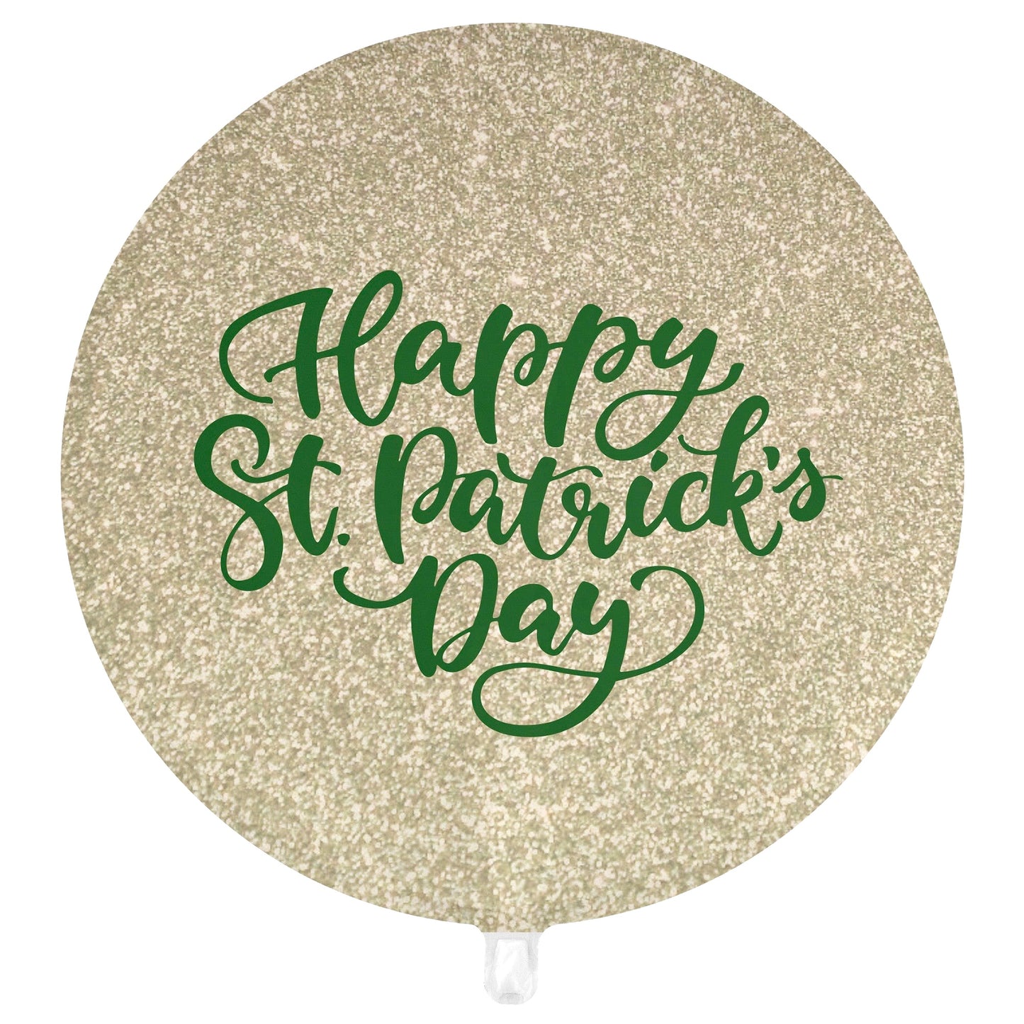 Gold Glitter / Green “Happy St. Patrick’s Day” Balloon