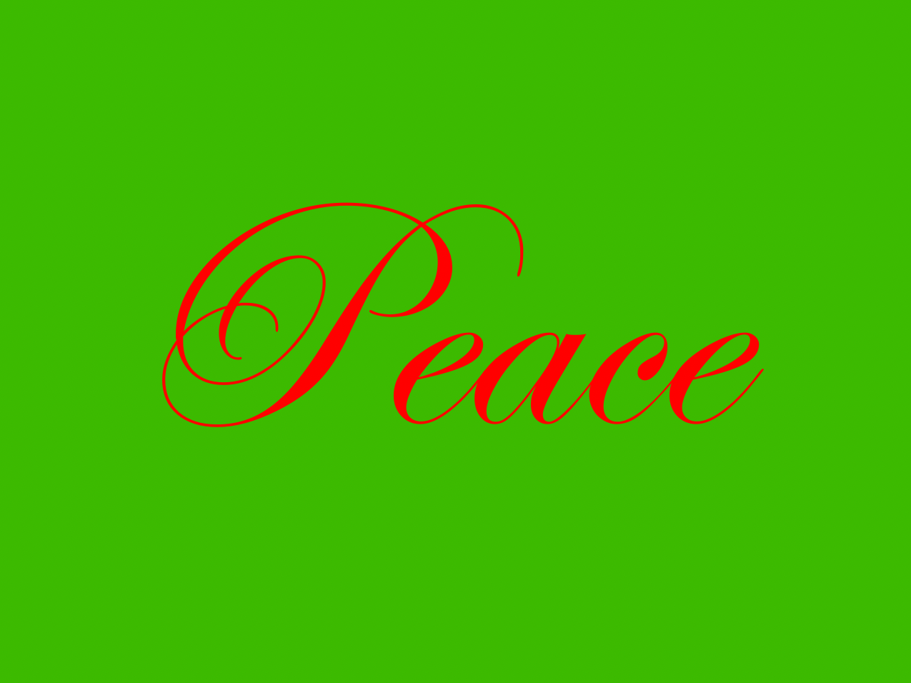 “Peace” Medallion Ornament (Colored Background & Font)