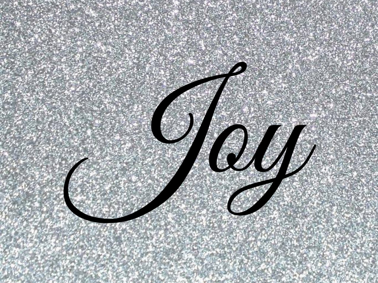 “Joy” Medallion Ornament (Silver Glitter Background)