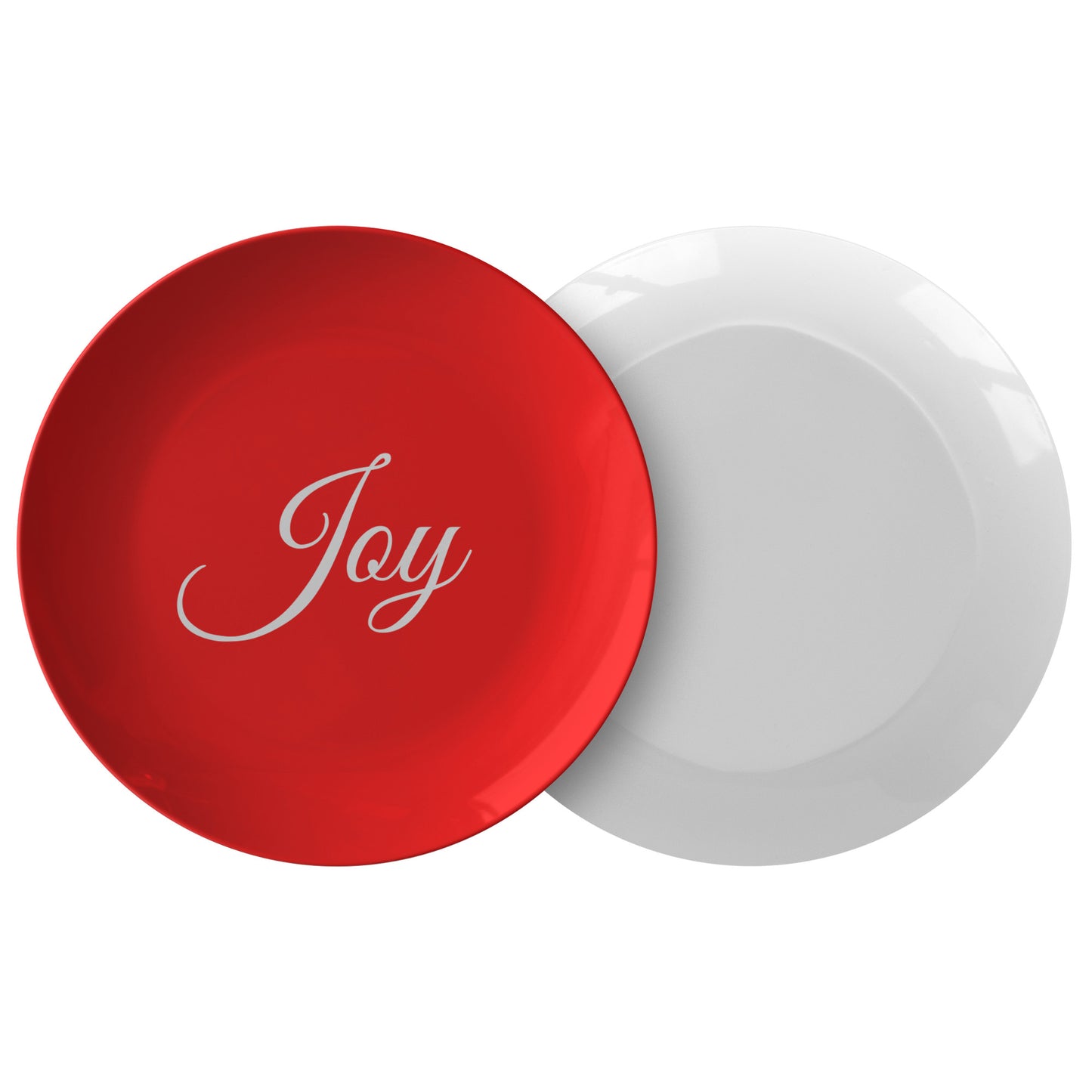 Cursive “Joy” Plate (Colored Background w/ White Font)