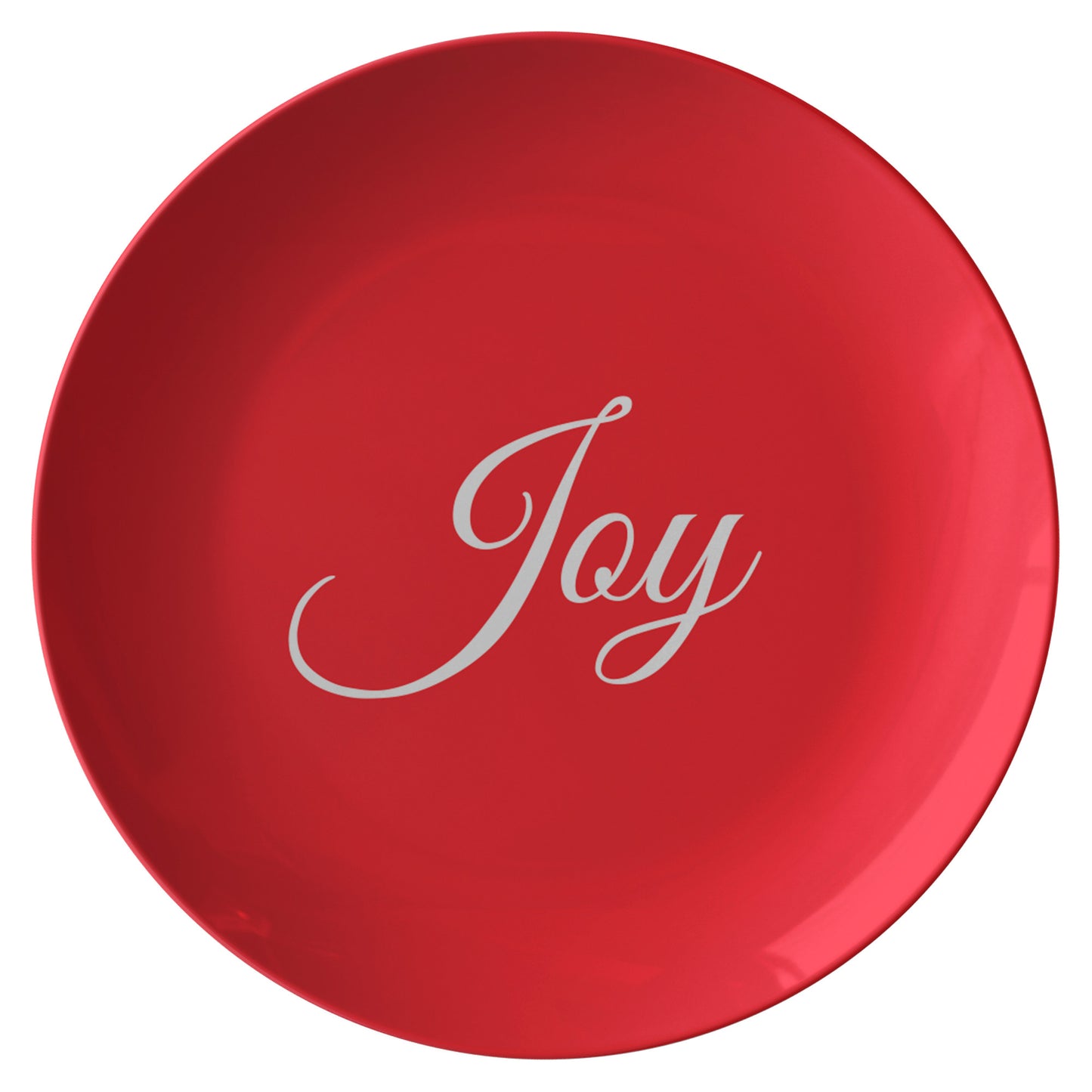 Cursive “Joy” Plate (Colored Background w/ White Font)