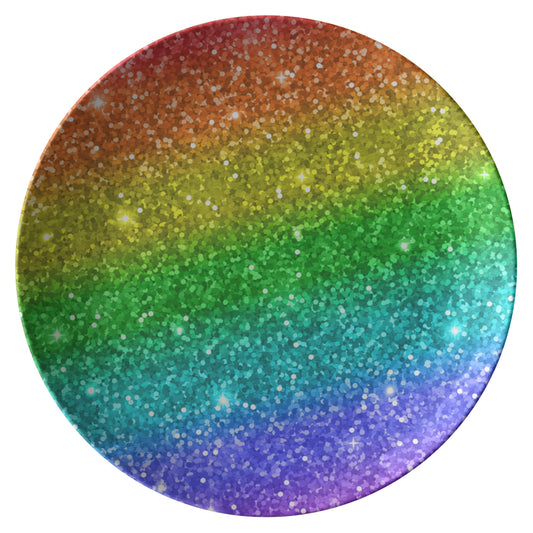 Rainbow Glitter Plate