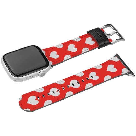 Apple Watch Band (Red/White Hearts)