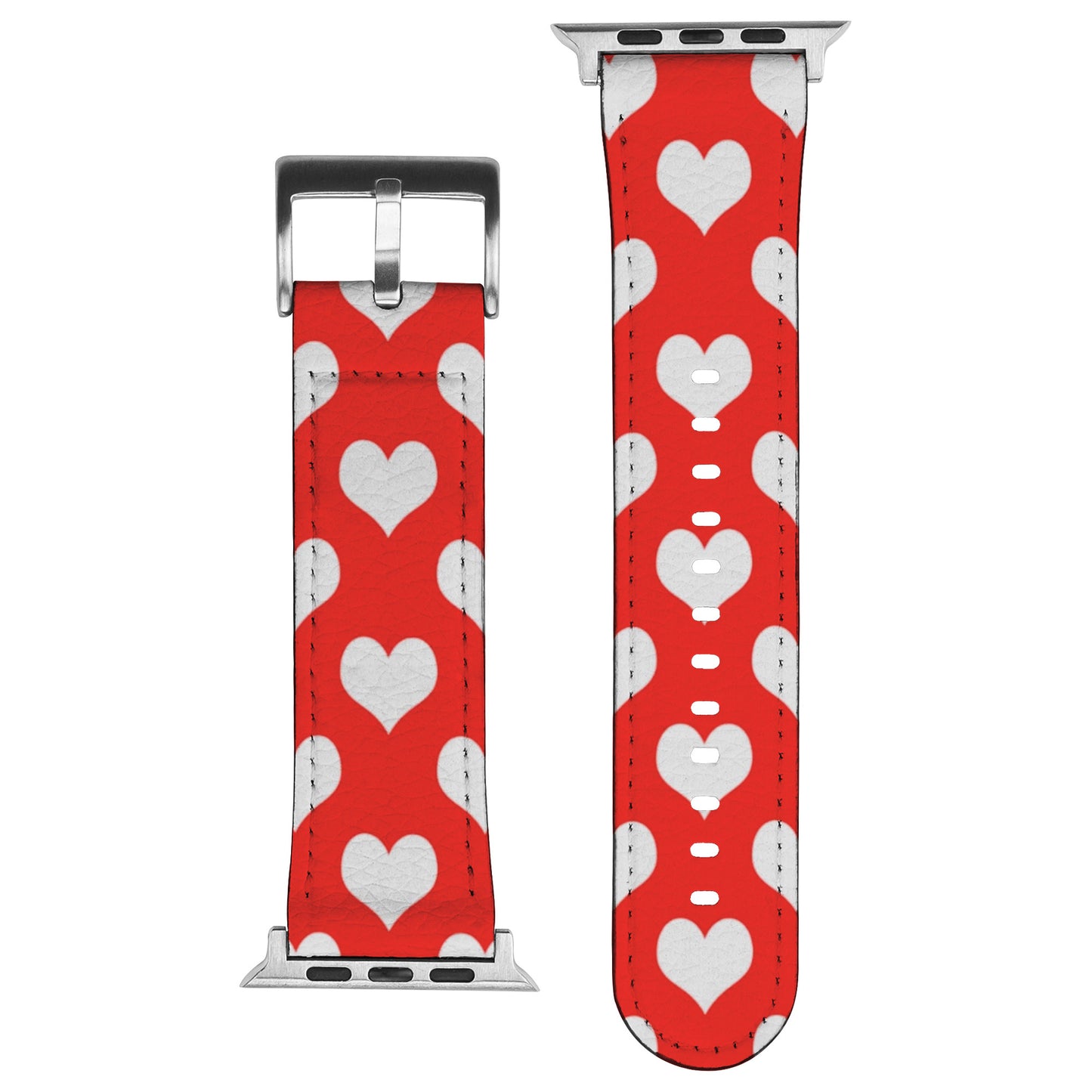 Apple Watch Band (Red/White Hearts)