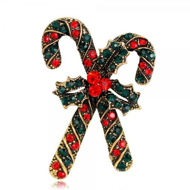 Rhinestone Enamel Christmas Pin