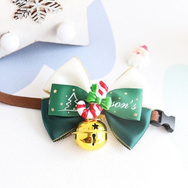 Christmas Bow Tie Pet Collar