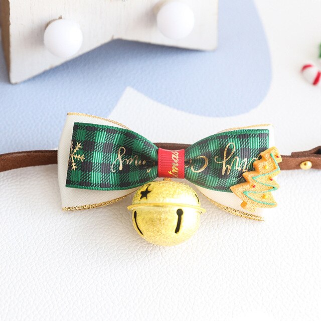 Christmas Bow Tie Pet Collar