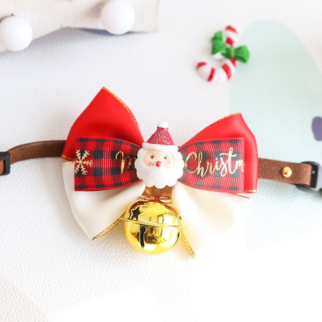 Christmas Bow Tie Pet Collar