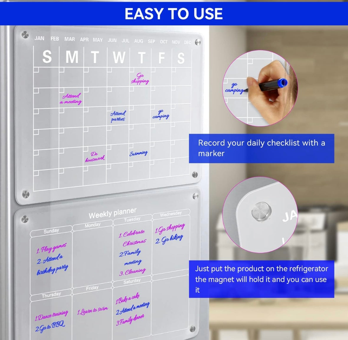 Dry-Erase Magnetic Calendar