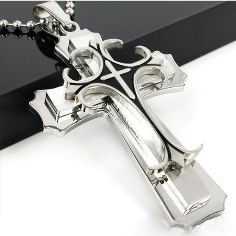 Two-Tone Cross Necklace