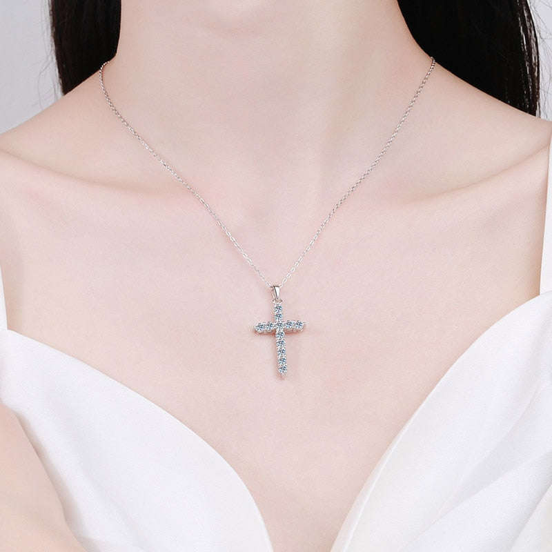 Moissanite Cross Necklace