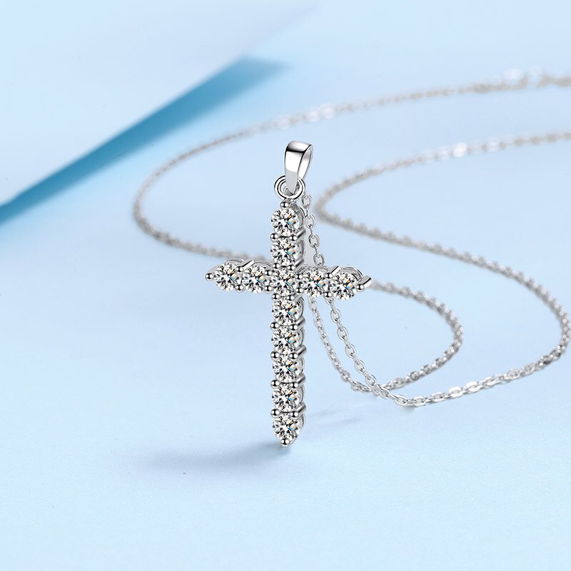 Moissanite Cross Necklace