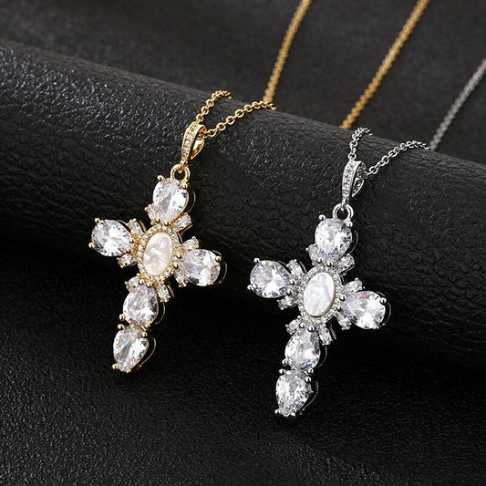 Crystal Cross Pendant Necklace