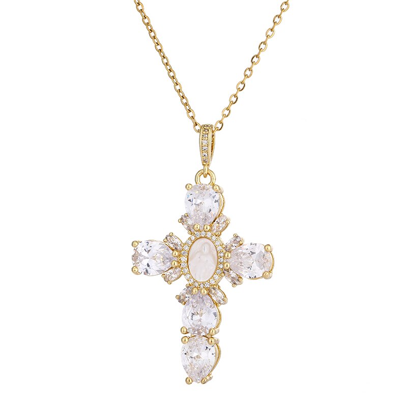 Crystal Cross Pendant Necklace