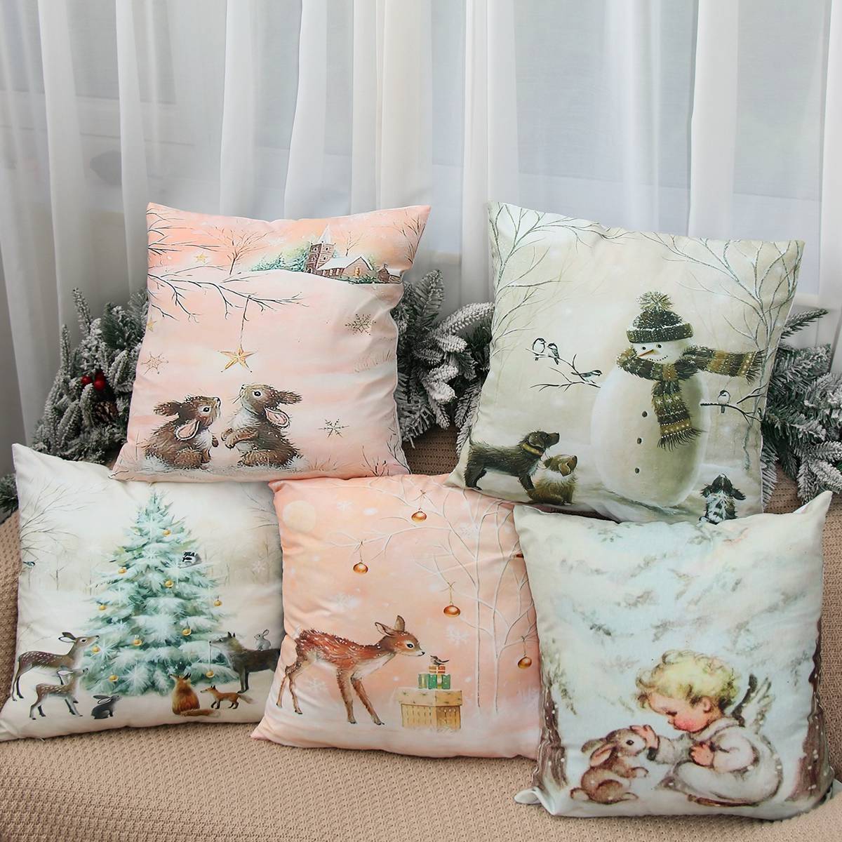 Winter-Themed Pillow Cover