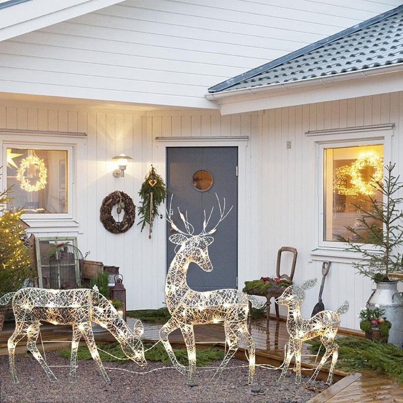 LED Wrought Iron Reindeer Decorations