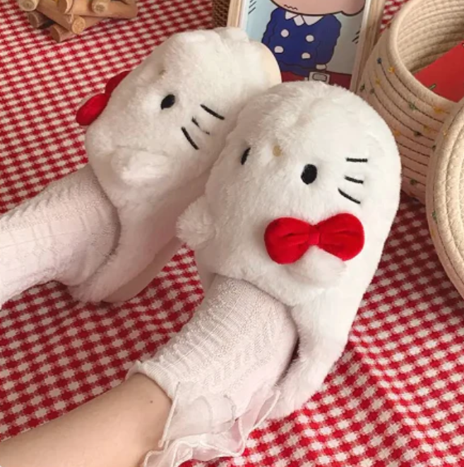 Hello Kitty Plush Slippers