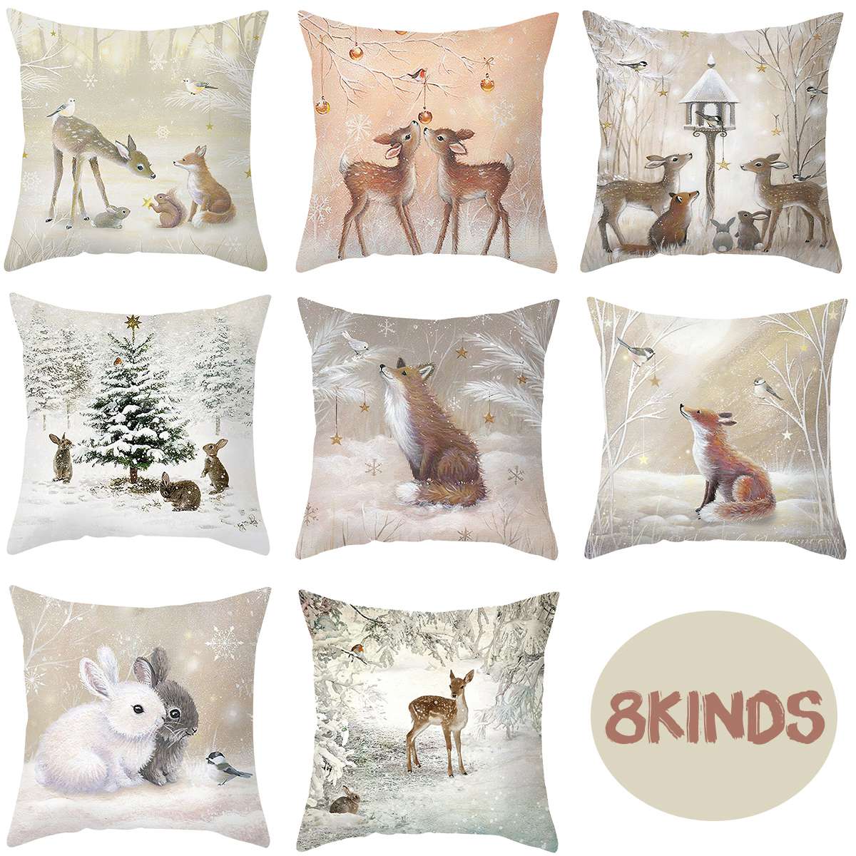 Winter-Themed Pillow Cover