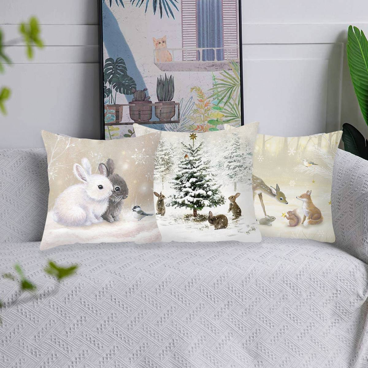 Winter-Themed Pillow Cover