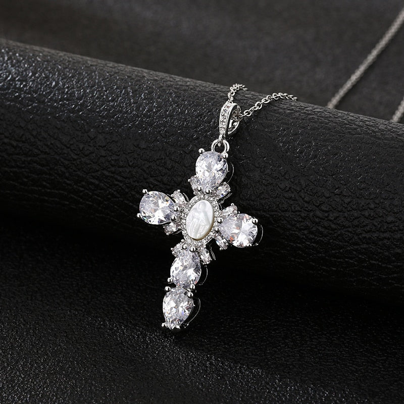 Crystal Cross Pendant Necklace