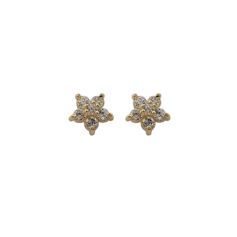 Sterling Silver / Gold-Plated Flower Stud Earrings