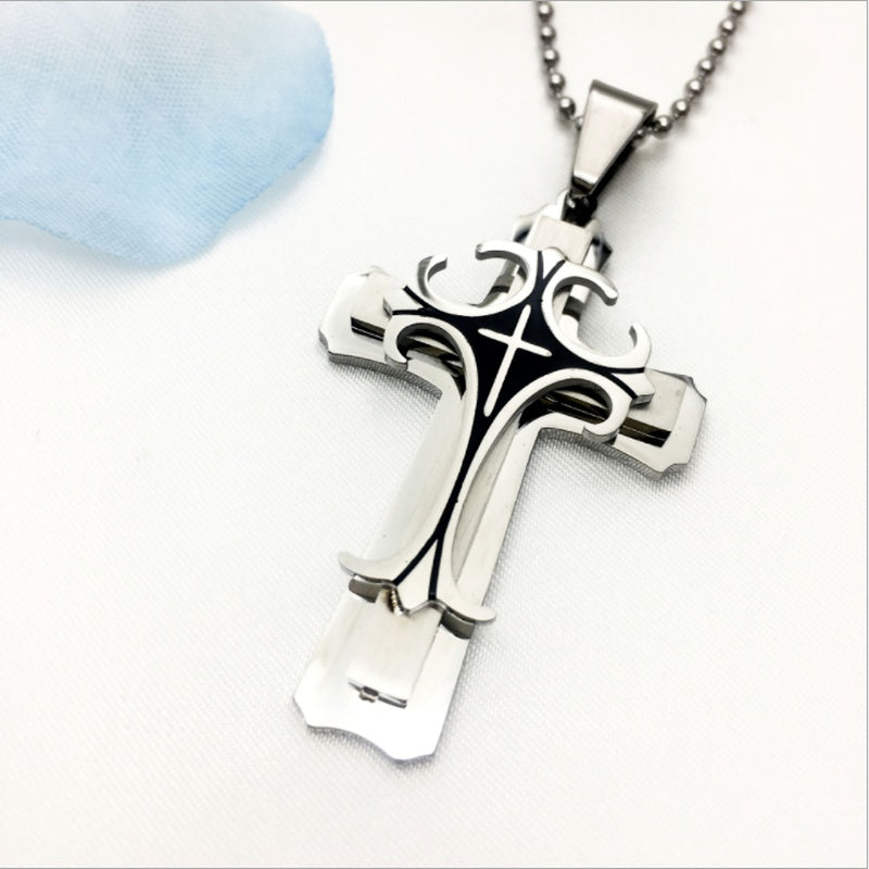 Two-Tone Cross Necklace