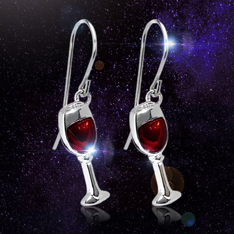 Wine Glass Dangle Earrings