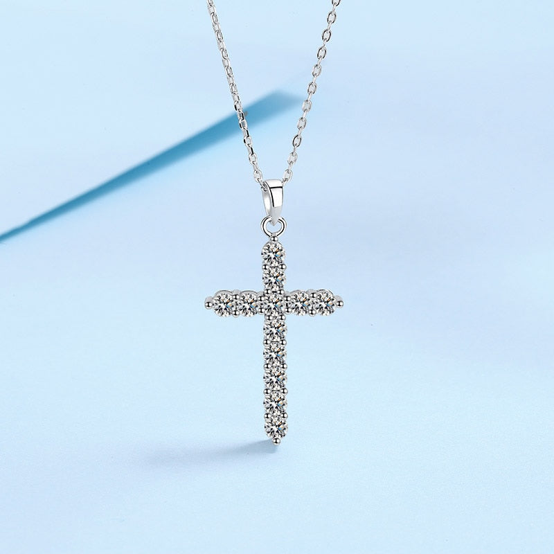 Moissanite Cross Necklace