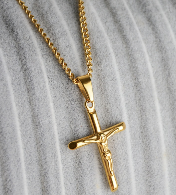 Gold Plated Christ Cross Necklace