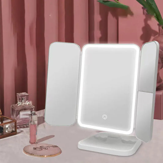 LED Tri-Fold Makeup Mirror