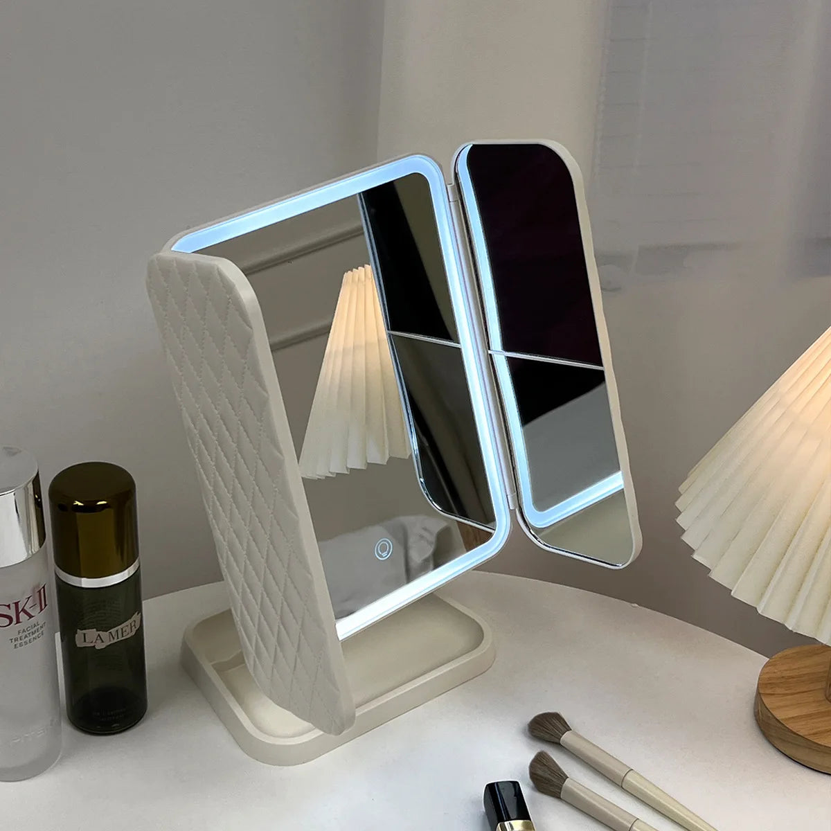 LED Tri-Fold Makeup Mirror