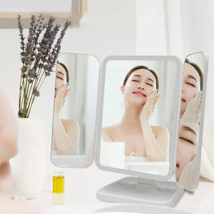 LED Tri-Fold Makeup Mirror