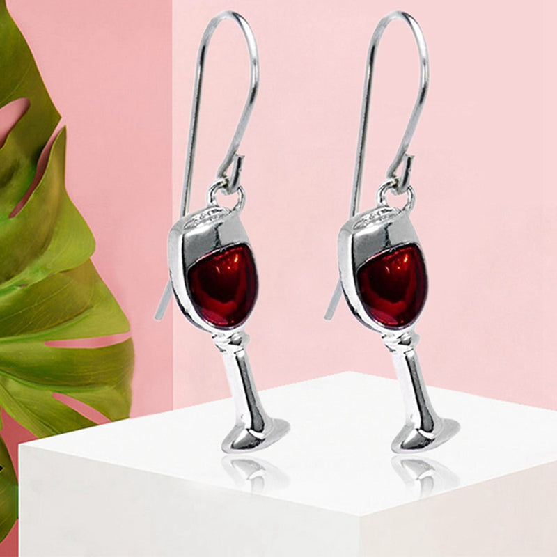 Wine Glass Dangle Earrings