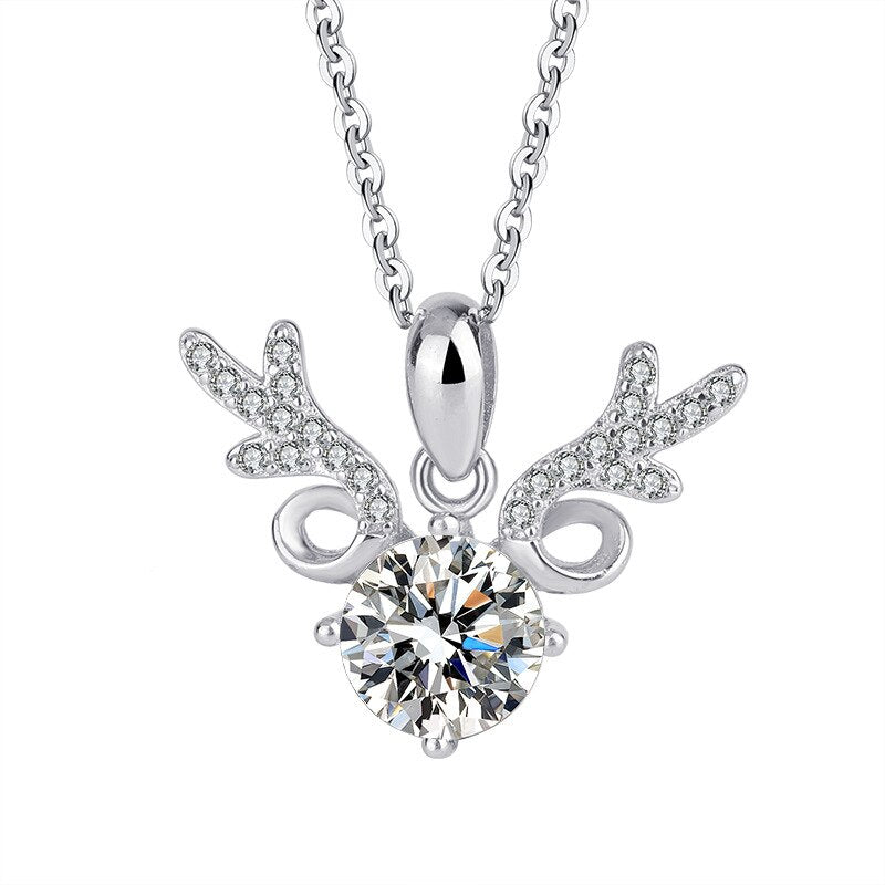 Moissanite Reindeer Necklace