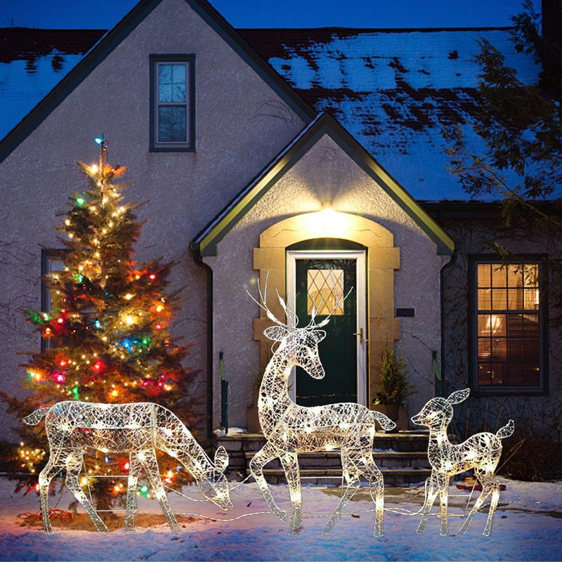 LED Wrought Iron Reindeer Decorations