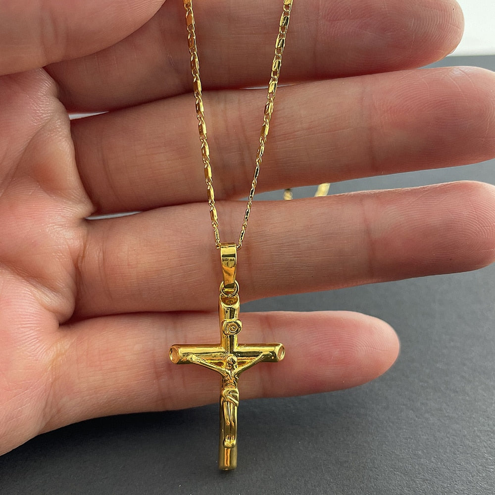 Gold Plated Christ Cross Necklace