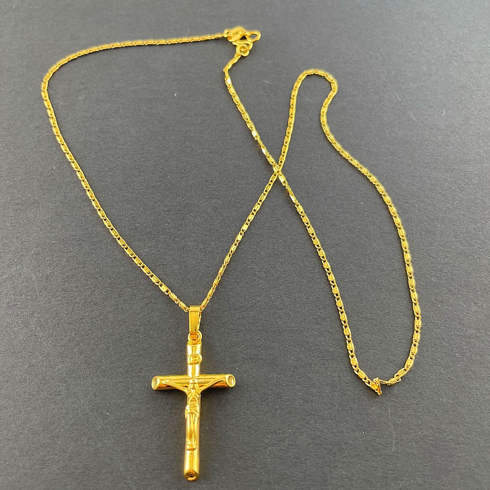 Gold Plated Christ Cross Necklace