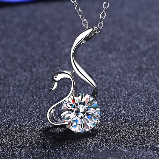 Moissanite Swan Necklace