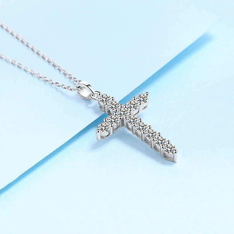 Moissanite Cross Necklace