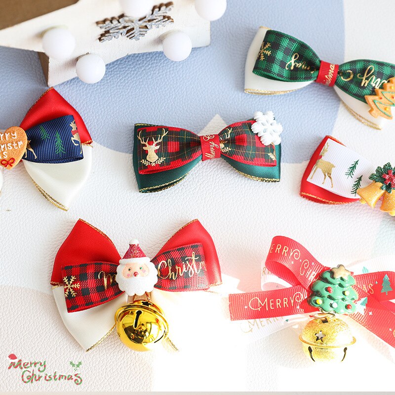 Christmas Bow Tie Pet Collar