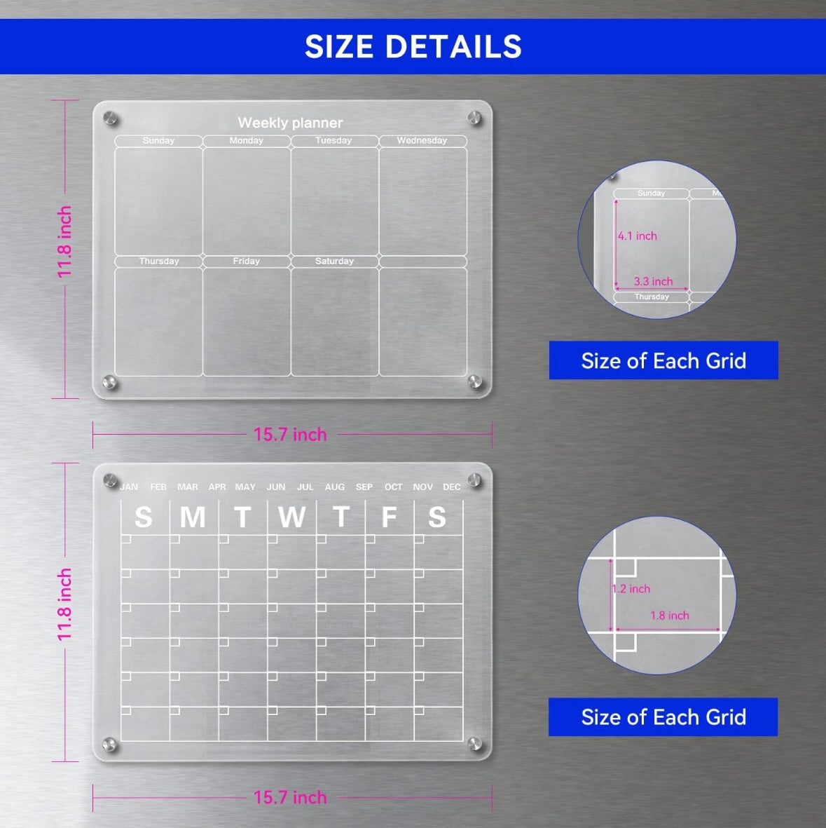 Dry-Erase Magnetic Calendar