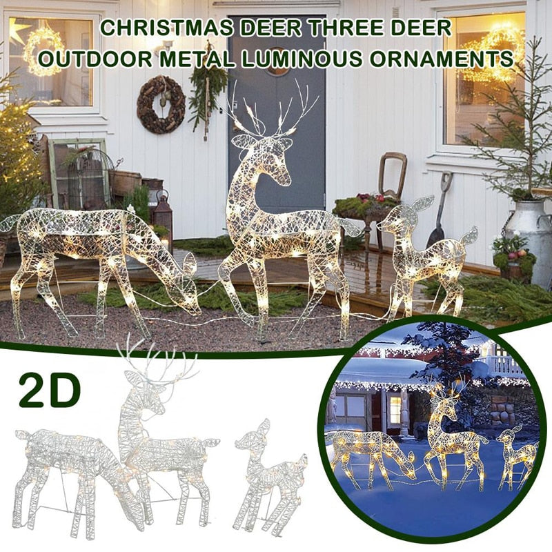 LED Wrought Iron Reindeer Decorations