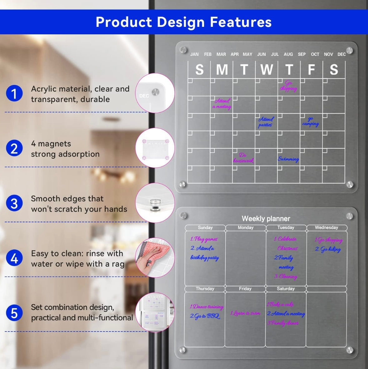 Dry-Erase Magnetic Calendar