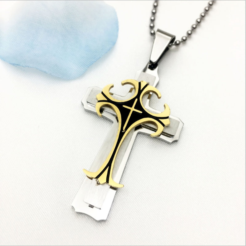 Two-Tone Cross Necklace